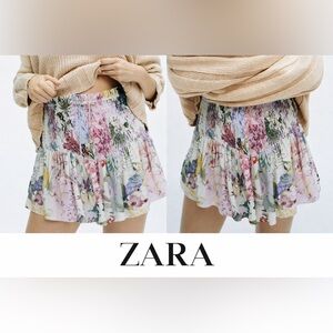 Short Zara Floral Multitono Estilo "Skort" - Talla L (USA) - Boho Chic